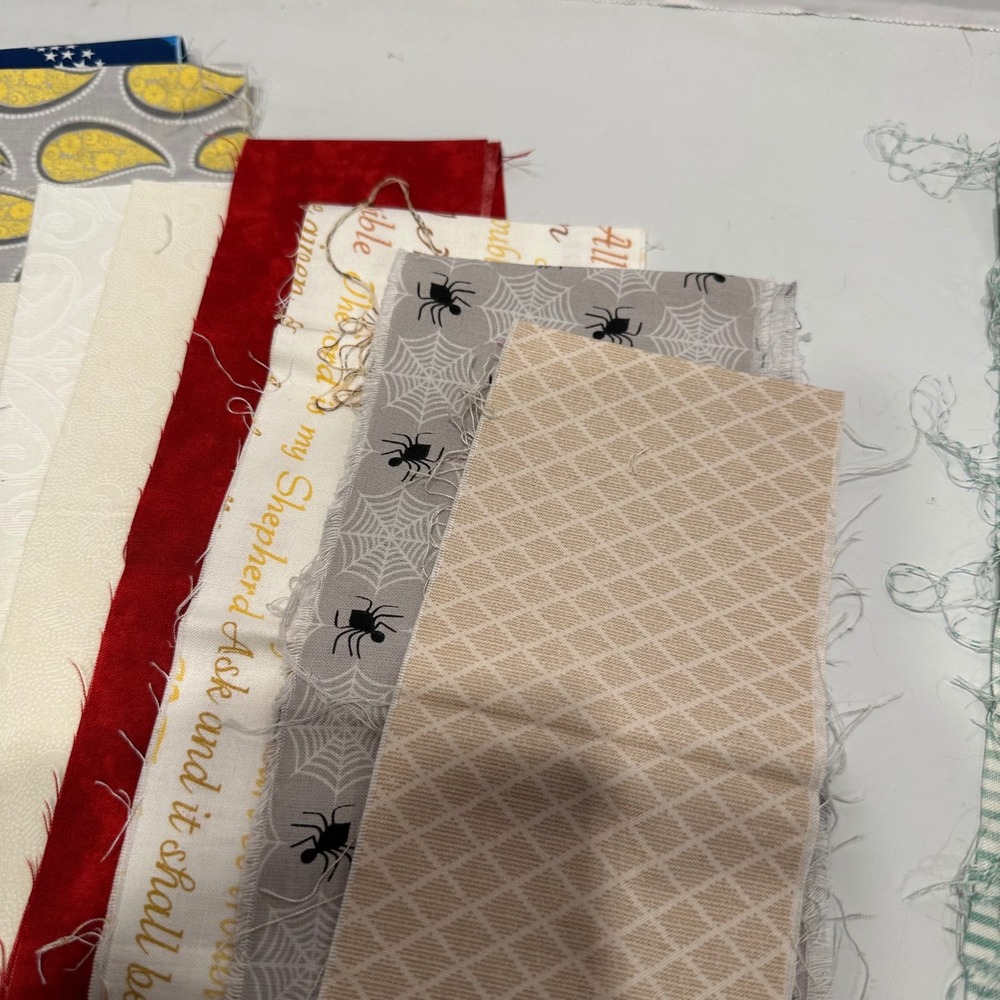 Assorted Cotton Fabric Scraps Remnants Bundle Quilting Floral Stars strips - Picture 5 of 7
